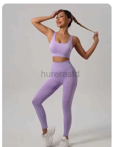 Conjuntos ativos Zoeyear Seamless Yoga Set Women Beauty Back Sports Bra+ Leggings Leggings Defesa de exercícios de ginástica de ginástica Brandable Gym 240424