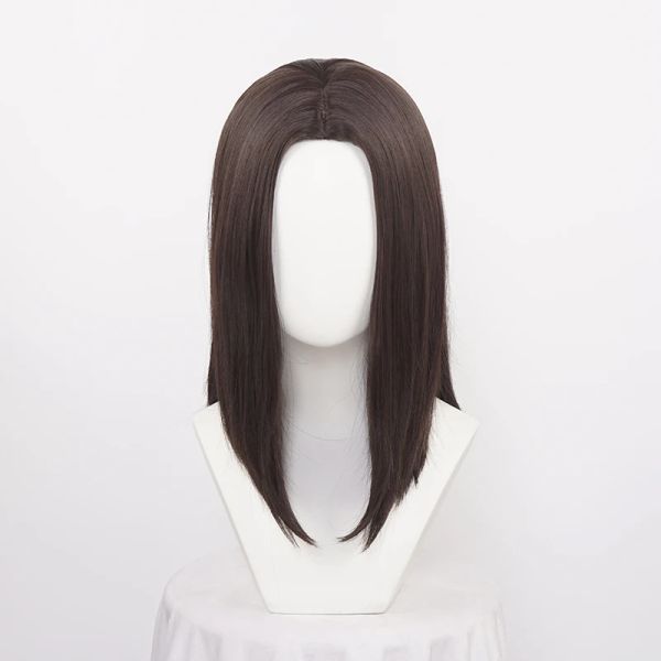 Wigs ccutoo sintetico eren jaeger yeager marrone scuro parrucca costume attacco al costume di titano uomini resistenti al calore uomini donne carnival festa