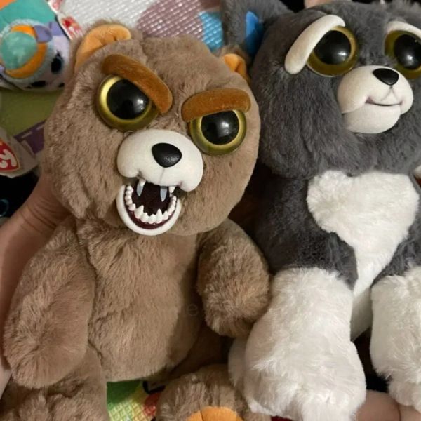 Cuscini animali esuberati originali facce divertenti che cambiano giocattoli unicorno per bambini peluche di peluche di peluche animali arrabbiati bambola bambola per Natale