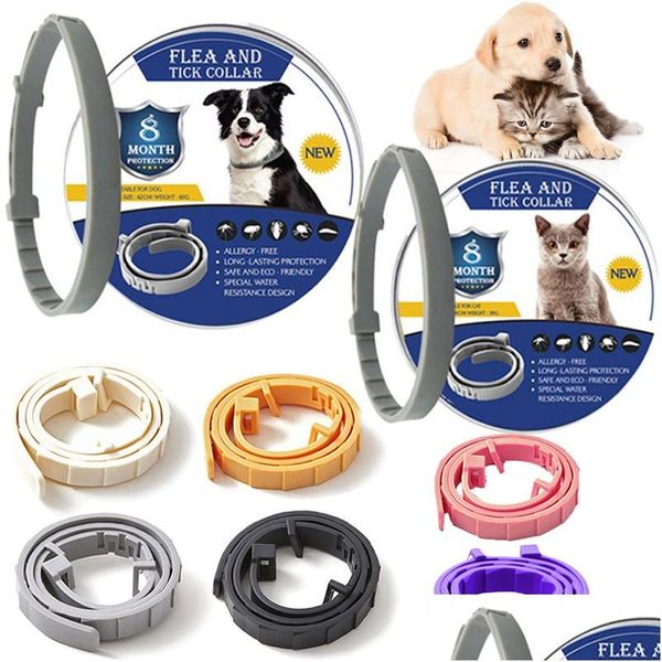 Remédios de carrapato de cachorro Pet Anti e colarinho colarinho Aproveja as correias da coleira para acessórios cães ticks de suprimentos anti-fliacos Drop Deliver OTVPY