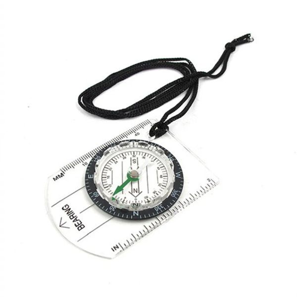 Compass Multifunktion Lineal Outdoor -Kartenskala zum Messen von Richtung Camping Wanderüberleben Outdoor Survival Guiding Tool