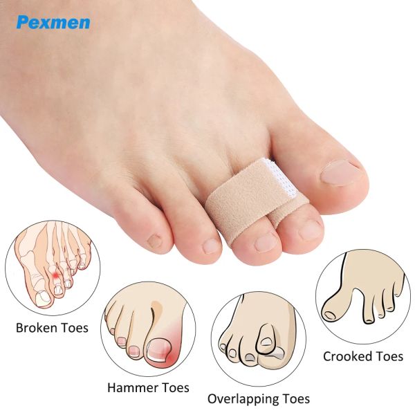 Behandlung Pexmen 1/2/5/10pcs Hammer Toe Glätterer Zehenschiene Kissen Bandagen zur Korrektur von krummen überlappenden Zehenschutzschutz