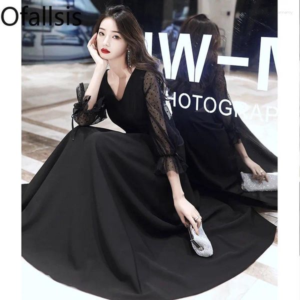 Partykleider von ALLSIS schwarzer regulärer Kleid für Abendkleid 2024 Französische Frauen französische Stil eleganter Vintage Bankett weibliche Vestidos