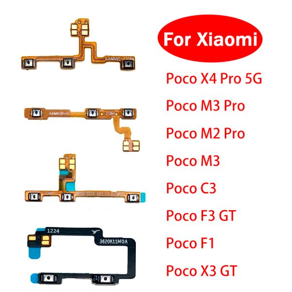 Kablolar Güç Kapalı Anahtar Hacim Anahtar Düğmesi Xiaomi için Esnek Kablo POCO F1 F3 F2 Pro X2 X3 NFC GT C3 M2 M3 PRO Yedek Parçalar