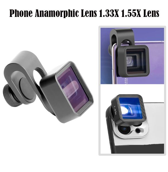 Filter Telefon anamorphes Objektiv 1.33x 1.55x Widangle Smartphone -Objektiv für iPhone 15 14 Telefon Video Breitbildfilm VideoMaker Filmemacher Filmemacher