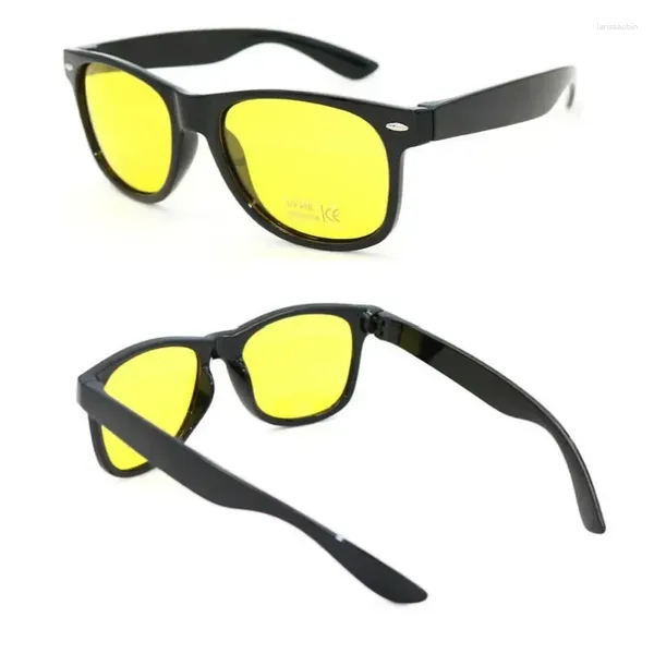 Sonnenbrille 1/2pcs Brille Unisex quadratische gelbe Linsen Nachtsicht Fahren Frauen Frauen Windschutzbrille