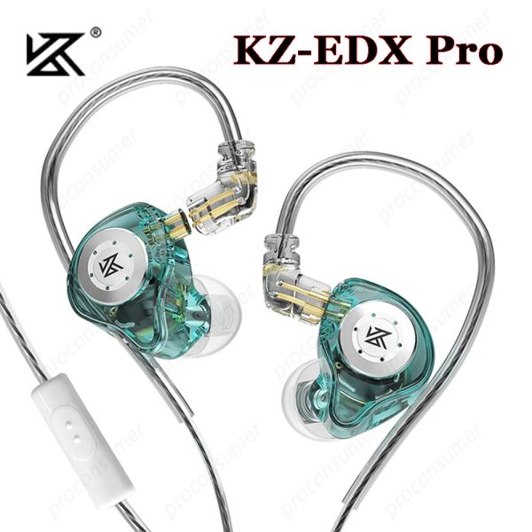 Ohrhörer KZ EDX Pro Ohrhörer Bass Ohrhörer im Ohrmonitor Kopfhörer -Sportgeräuschstündung 3,5 mm verdrahtetes HIFI -Headset mit/ohne Mikrofon