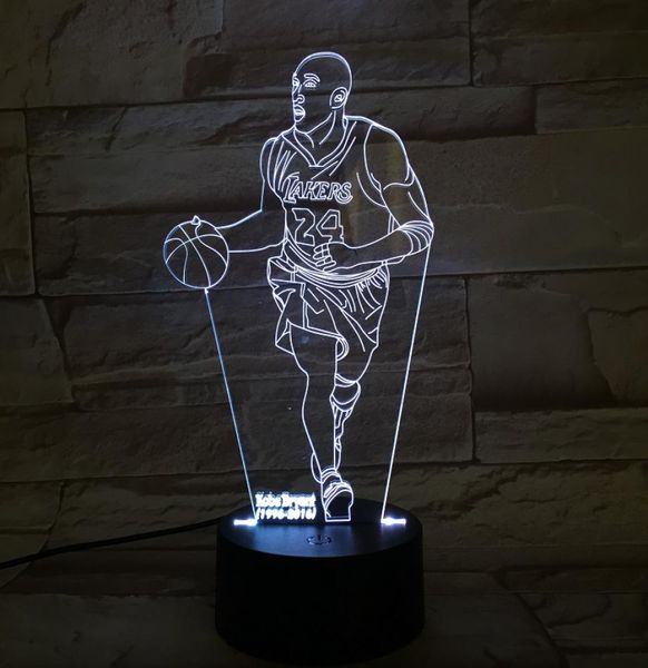 Basketball Night Light LED 3D Lâmpada de mesa Touch Touch Switch Nightlight Superstar Figura App Control Room Decoração de festa Presente para crianças Friend9914250