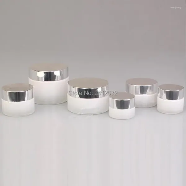 Бутылки для хранения 5G 10G 15G 20G Mini Mini Cream Glass Bar Clear Container с серебряной крышкой косметической упаковки F20243683