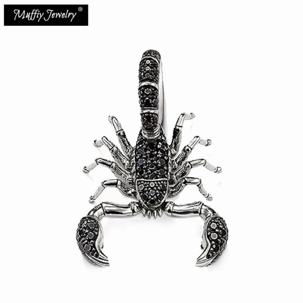 Halsketten schwarzer Skorpion Anhänger Fit Halskette Europa Stil Rebell Mode gut juwerly für Männer Frauen Bijoux Geschenk in 925 Sterling Silber