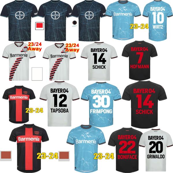 24/25 Home Away Bayer 04 Leverkusen Fan Version Men Kit Football Kit Wirtz 3 ° Nuovo di zecca Jersey Soccer Jersey Boniface Shirt Football Hofmann Grimaldo Frimpong Equipment