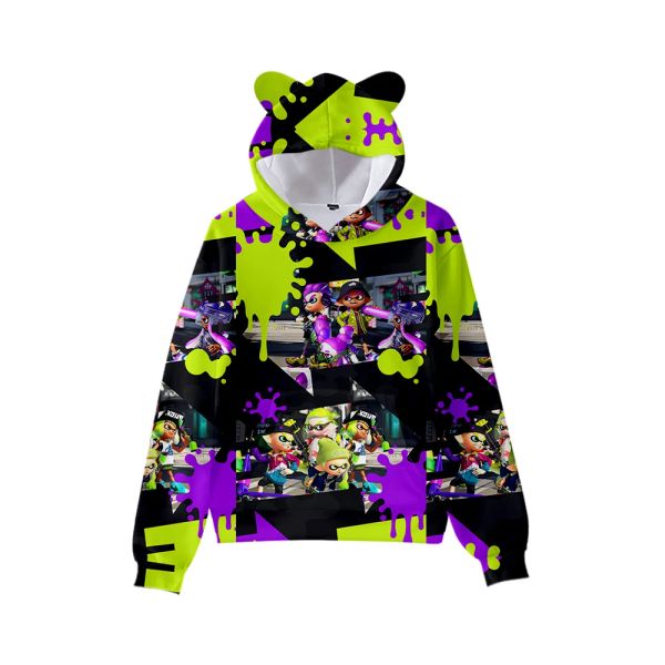 Polos Personality Childry Hoodie Cosplay Splatoon 3 кошачьи уш