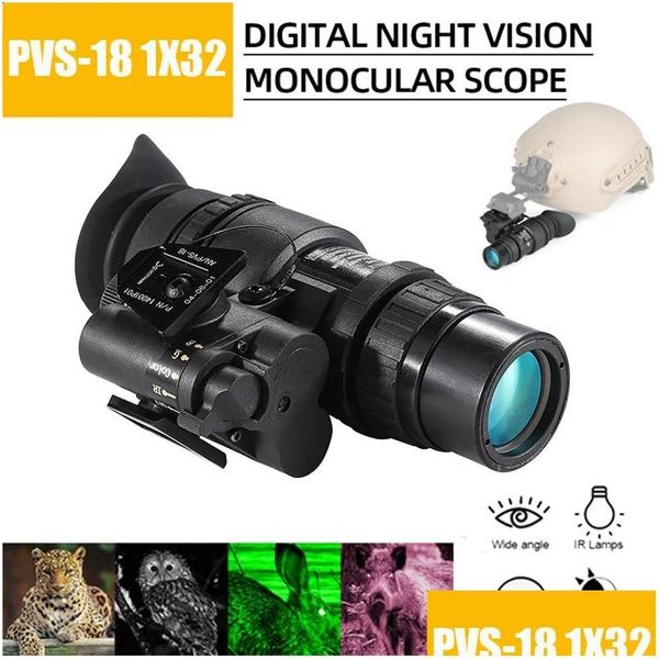 Torcia laser a caccia di telecamere a testa per la visione notturna digitale monocar per il PVS 18 1x32 nvg a infrarossi 231109 consegna caduta dhnho