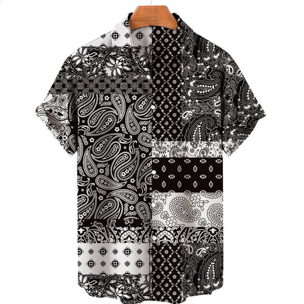 2023 Рубашка кешью цветочницей мужская мода Hawaiian Lapel HD Print