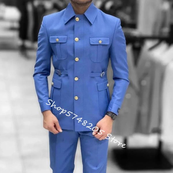 Ceketler Erkekler İçin Resmi Takım Elbise Düğün Töreni Elbiseleri İnce Fit Pocke Eşsiz Son Tasarım Resmi Durumlar Giyim Ceket Pantolon 2 PC