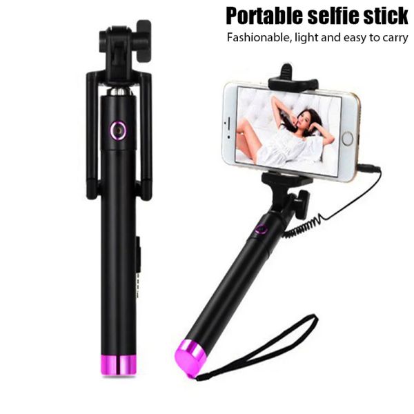 Sticks Selfie Stick para iPhone 13 12 11 Pro Max Mini SE2020 XS XR x 8 7 Plus Palo Selfie Photo Stick Wiry Handy Selfiestick Selfi stik