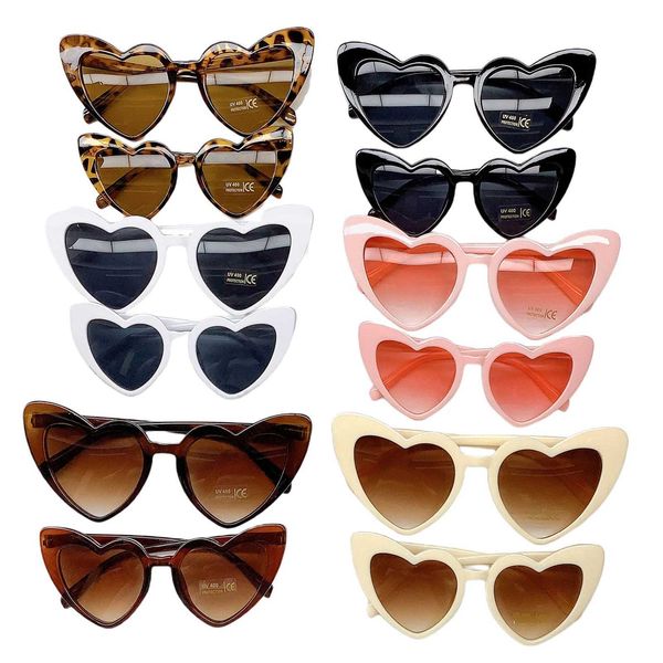 Óculos de sol 2023-01-05 Família Lioraitiin Matched Glassses Sunglasses Lightweight Heart Protection Glasses para adultos e crianças ao ar livre J240423