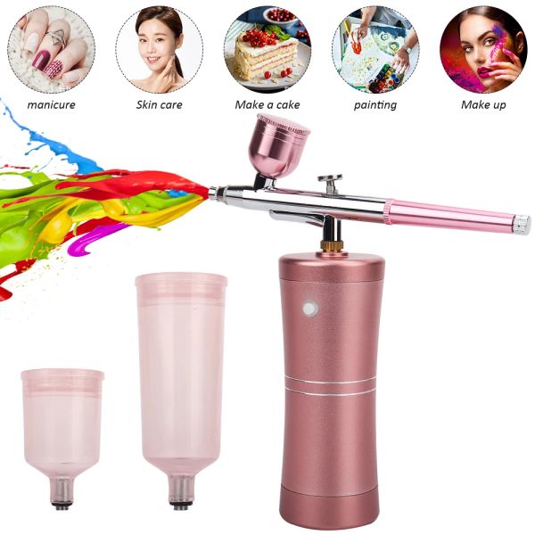 Máquina de airbrush aerbrush oxigênio injetor compressor nano nano nevoeiro névoado pulverizador de maquiagem aparelho de infusão de bolo bolo de merda de pulverização de spray