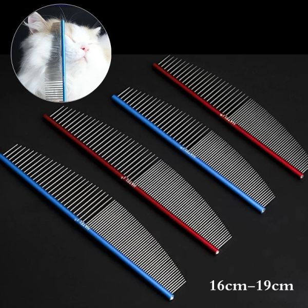 Combs 16/19cm Pet Cat Grooming Single pente estilista colorida aviação alumínio Ultralight Highnd Dog Comb Professage Massage