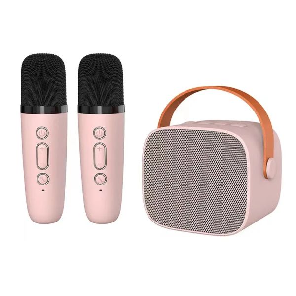 Microfones Bluetooth portátil Alto -falante com 2 microfone sem fio, Mic Machine Player D20 Mic Karaoke para adultos e crianças