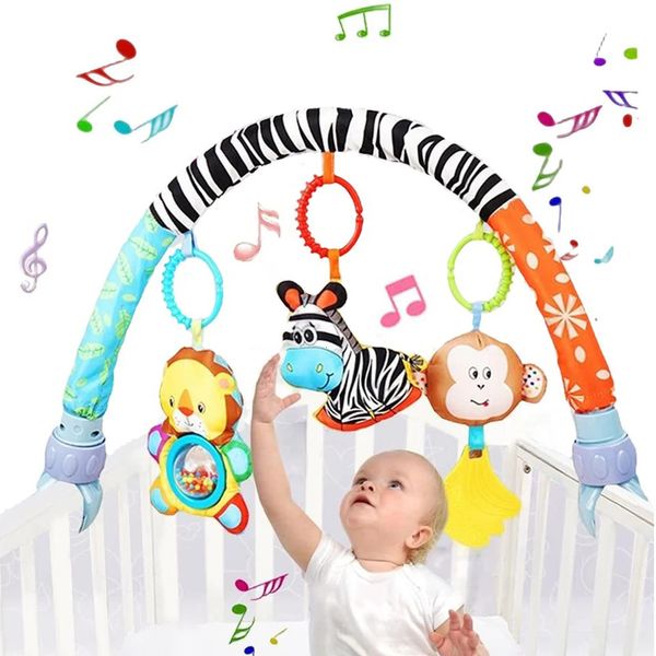 Baby Stroller Arch Toys Toys Seat Bouncer Bar Bassinet Mobile Ajuste Ajuste Fit Berked Leeding Cadeira para nascida 240418