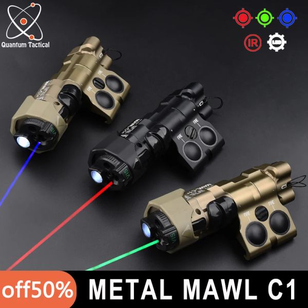 Luci 2024 Nuovo Mawl C1 Real C1 Metal Tactical Red Green Laser CNC MAWLC1 IR LED visibile a punta BULE LASER Funzione Switch