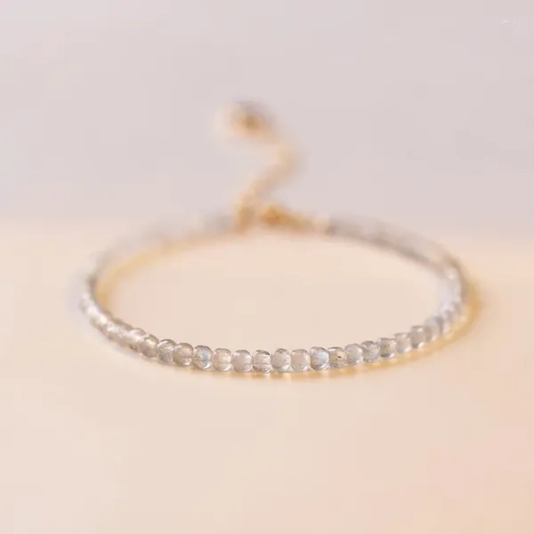 Strand Dainty Tiny 2mm Moonstone Micro sfaccettato perle rotonde per perle bracciale di guarigione cristallo giugno di nascita delicata dono delicata per lei