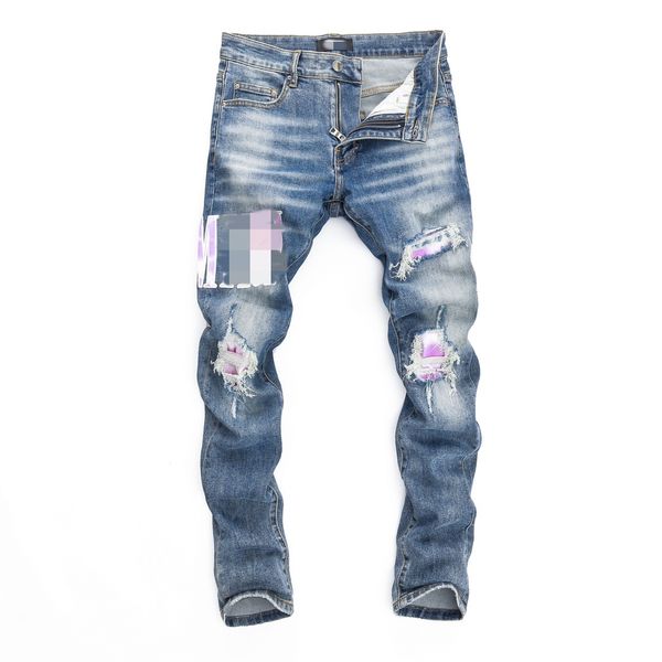 Jeans straight jeans de jeans sólidos casuais Slim Fit Motorcyc Stretch Harajuku Gothic JncO