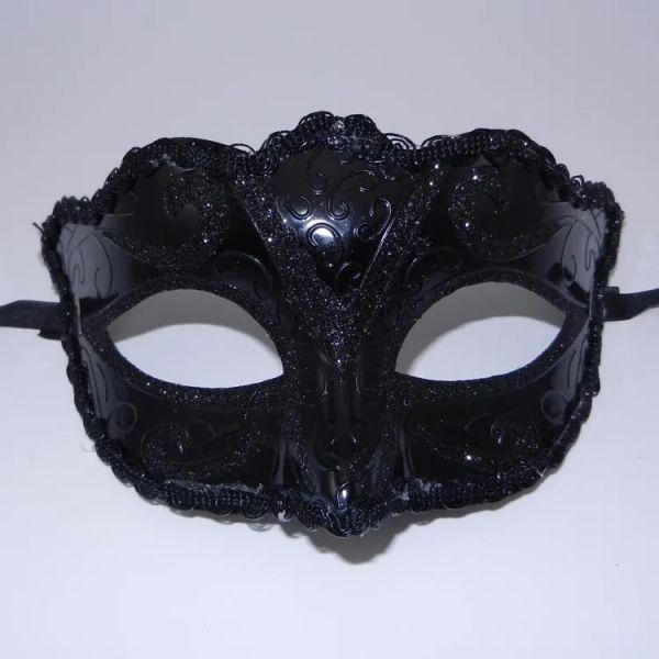 Parti Maskeleri Kadın Kızlar Seksi Siyah Dantel Kenar Venedik Masquerade Hallowmas Mask Maskerade Maskeleri Parlak Glitter Maske Dans Maskesi 2024424