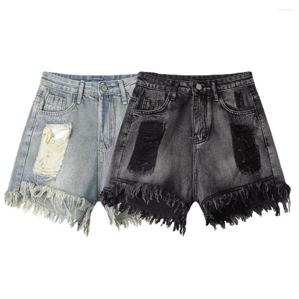 Shorts da donna Streetwear di moda in denim chiaro y2k harajuku coreano vintage a bassa vita jeans anni 2000 vestiti 2024