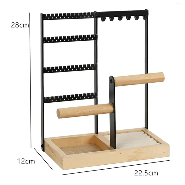 Schmuckbeutel 4 Ebenen Display Rack Ohrringe Organizer Haken Rechteck Desktop Stand Bangle Watch Ohrstolder Shop