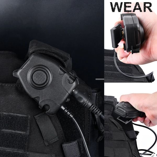 Аксессуары WADSN PTT Кнопка тактическая гарнитура интерфейс walkie tarkie linker airsoft accesorios наушники ipsc tci