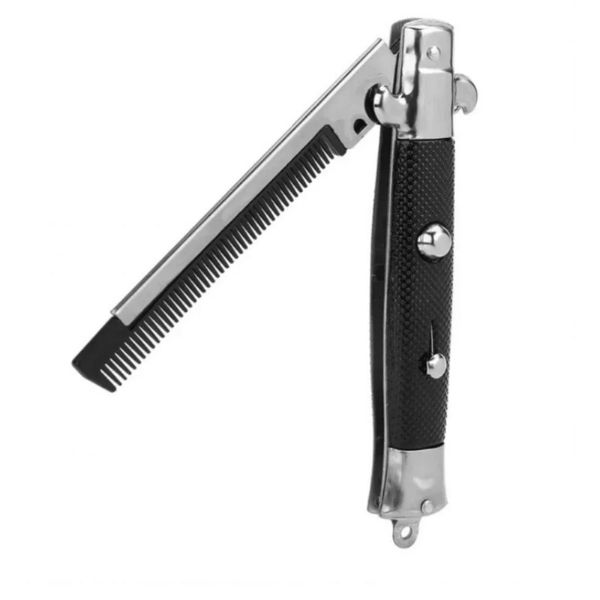 1pc Folding Federkamm Mens Womens Schönheit Handgefertigte Faltpockt -Clip -Haartache Bart Bart Kamm für Barbershop PET -Modellierung