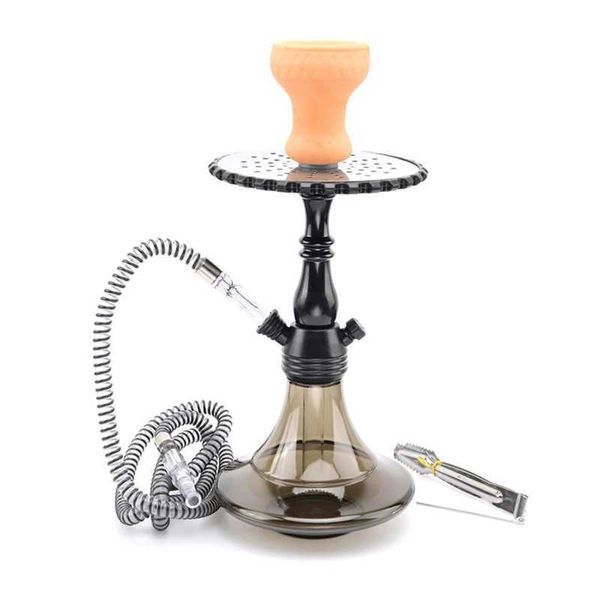 Sigara Boruları Arap nargile seti akrilik orta tek boru shisha seramik kase boru aksesuarları doğum günü hediyesi T240423