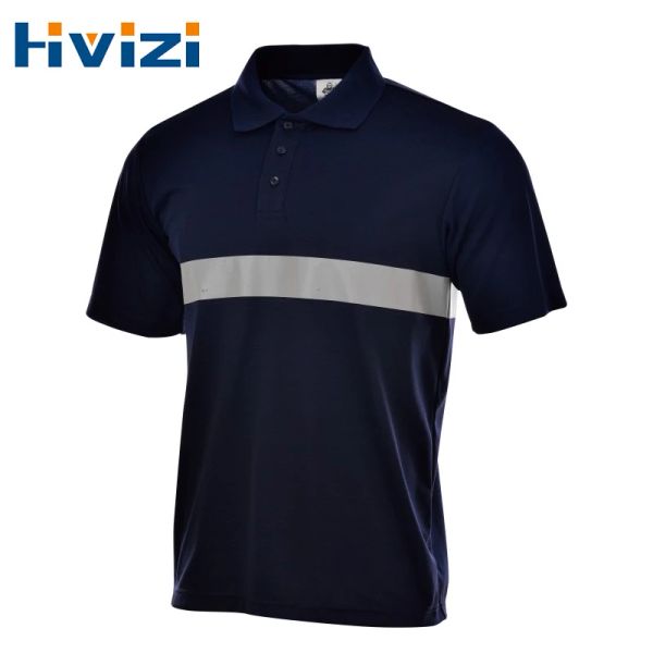 Polos Navy High Visebuict Offerice рубашка рабочая рубашка Polo Безопасность футболка мужчина с размер отражателя S3XL