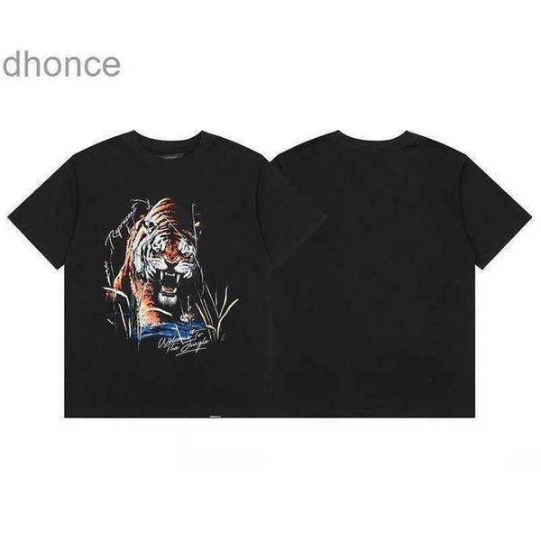 Herrendesigner Kurzarm Modetrend Nische Trendy Marke SS Fierce Tiger Downhill kleiner Kragen Nebel gewaschene lose ärbliche T-Shirt-Baumwolle