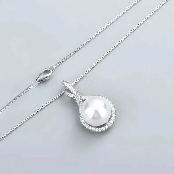 Подвесные ожерелья Caoshi изящное ожерелье темперамента для женщин серебряный цвет имитируемый жемчужные украшения обручальные свадебные аксессуары