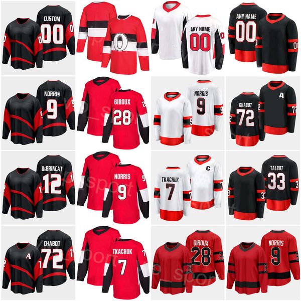 Kob Ice Hockey 2023 Reverse Retro 7 Brady Tkachuk Jersey 12 Alex Debrincat 9 Josh Norris 33 Cam Talbot 28 Claude Giroux 72 Thomas Chabot 28