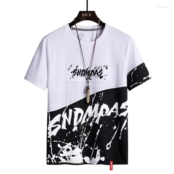 Camisetas masculinas camisa coreana de moda masculina tshirts hip hop man masculino casual mass tampos grandes tee plus size 9xl