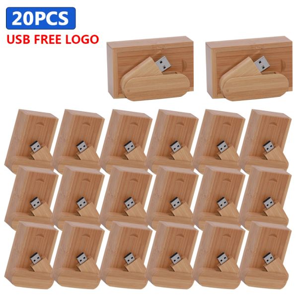 20pcs/lot ahşap usb 2.0 ile kutu usb flaş sürücüsü lazer gravür kalem sürücüsü 4GB 8GB 16GB 32GB 64GB Pendrive Ücretsiz Logo Özelleştir