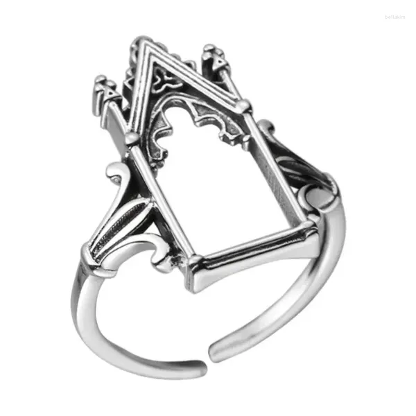 Ringos de cluster 925 Sterling Silver Castle Opne for Women Wedding Luxury Quality Acessórios de joias