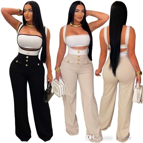 Elegante set da tuta da 2 pezzi da donna Bra Restenning Grep Glam Adattata Desta su gambe larghe pantaloni lunghi club salvati da club da club da club da club da club da club da club da club shotuit da 2 pezzi set per abiti da donna