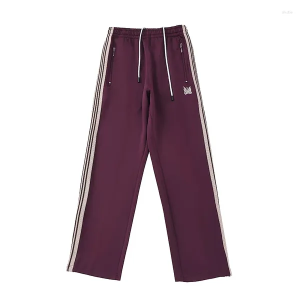 Pantaloni da uomo Aghi ricamo farfalla uomo donna chaopai bordo laterale a strisce a strisce pantaloni casual