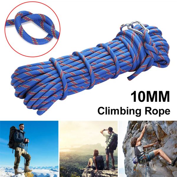 Accessori 10m/15m/20m/30 m di corda di arrampicata in corda di salvataggio per esterni corda per arrampicata di sicurezza Paracord Insurance Escape Rope Strumento di sopravvivenza per escursioni di sopravvivenza