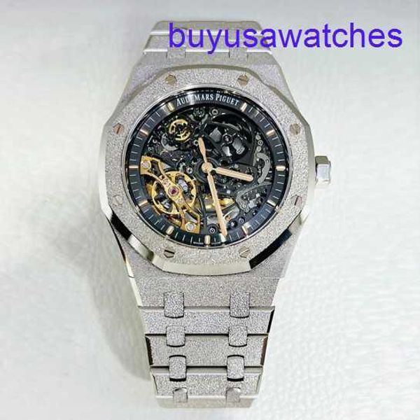 Calendario AP Orologio da polso Mens Royal Oak Series 15407bc Platinum Frost Gold Orologio Orologio per leisure Business Sports Double Pendulum Orologio meccanico