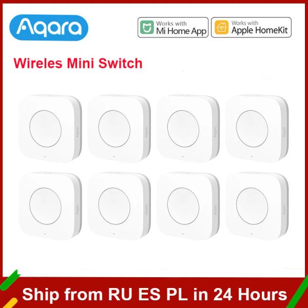 Steuerung Original original Aqara Smart Wireless Mini Switch Key One Knopf Fernbedienung Zigbee -Sensor WiFi -Switches funktionieren mit Mi Home HomeKit