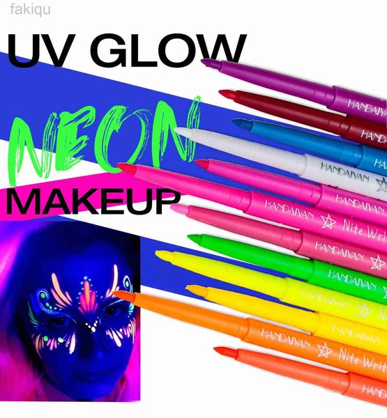 Tipa corporal Pen do delineador fluorescente Cenoniner colorido Celineador impermeável UV Pen do Gel Halloween Faculdade de Natal Facle Color Paint Pen D240424