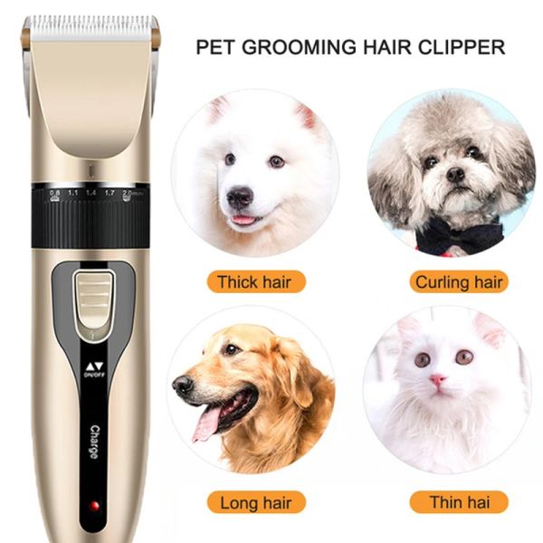 Clippers Cane Electric Cane Flippers Pet Cats Terrimer Animals Aumentari per cuccioli di taglio di capelli Set di lama in ceramica PROFESSIERA