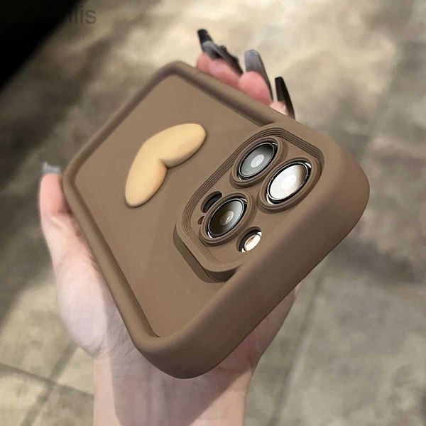 Случаи по сотовым телефонам 3D Candy Mite Love Heart Coffee Chace для iPhone 15 Pro Max 11 12 13 14pro Максимальный силиконовый бампер.