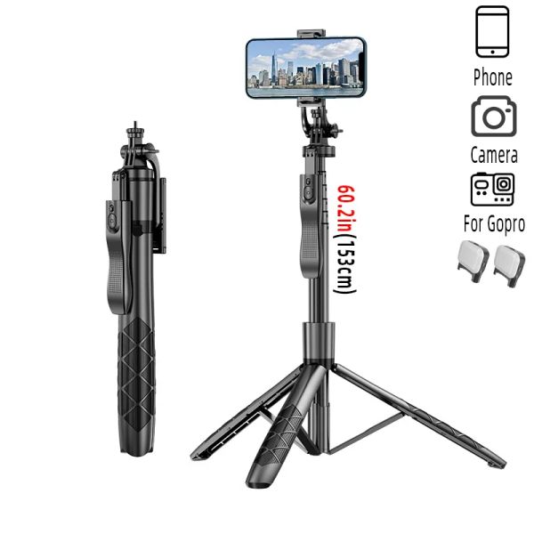 Sticks 153cm Wireless Selfie Stick Stativ mit Remote Mini tragbar